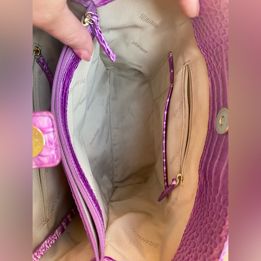 Brahmin Lilac Essence Melbourne Celina bag + matching Ady Wallet - Picture 7 of 8